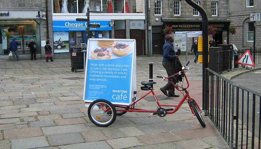 Adbikes and adtrike promotion, mobile and green advertising in Manchester